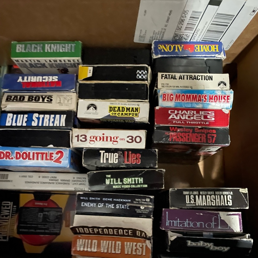 Vhs tapes I have left 4 boxes all fit $100 or $1.00 each